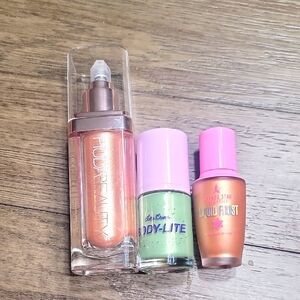 Liquid Highlighter bundle. Huda Beauty, Lime Crime, Jeffree Star